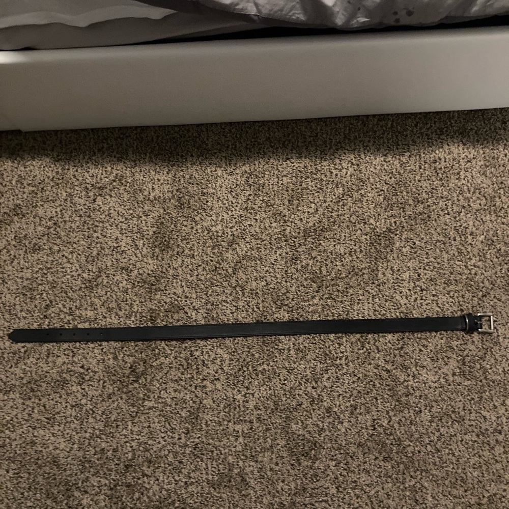 Elegant Black Belt with Silver Buckle